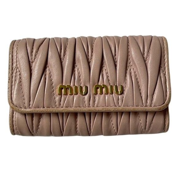 Miu Miu Pink Leather Key Case